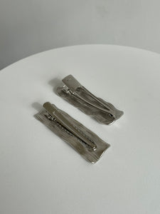 WAVY SILVER BARRETTES