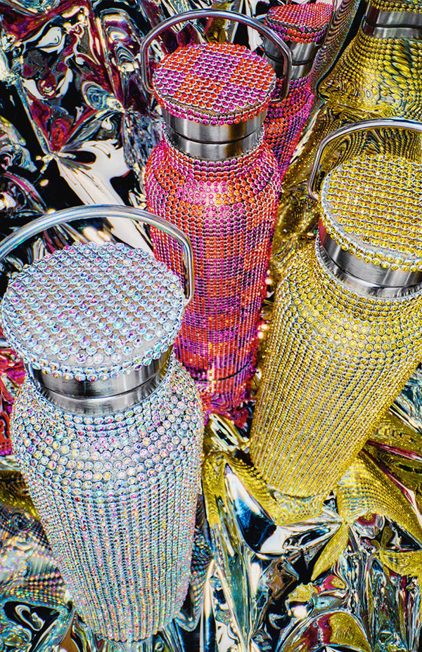 COLLINA STRADA IRIDESCENT RHINESTONE WATER BOTTLE