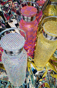 COLLINA STRADA IRIDESCENT RHINESTONE WATER BOTTLE